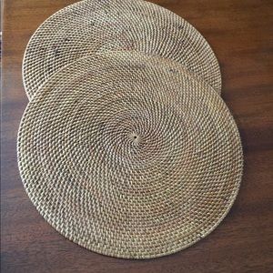 Tava Handwoven Rattan Round Placemats — A pair
